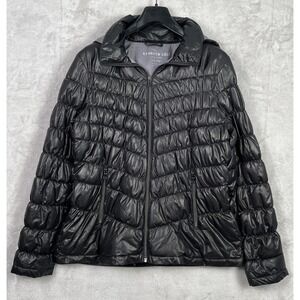 Womens Black Puffer Jacket XL Kenneth Cole New York G-III Full Zip/Pockets Quilt